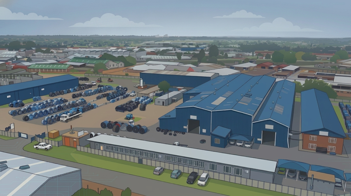 Industrial conveyor belt facility